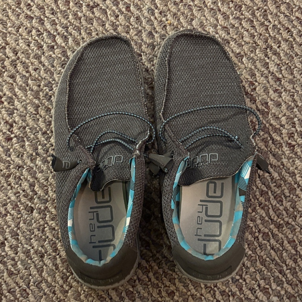 Hey Dude Charcoal and Teal Shoes